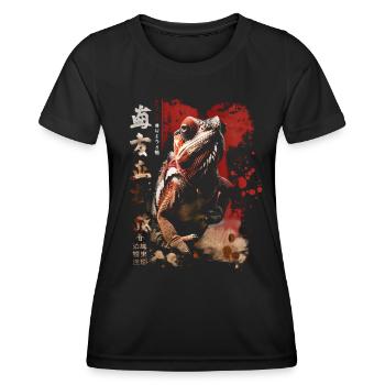 Terrarium de reptiles safari caméléon japonais - T-shirt sport Femme - noir - Devant - AI Model Female 172 light (172cm)