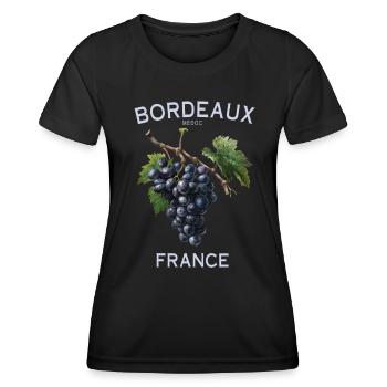 Bordeaux Médoc Frankreich Traube Weinberg Kunst - Frauen Funktions-T-Shirt - Schwarz - Vorne - AI Model Female 172 light (172cm)