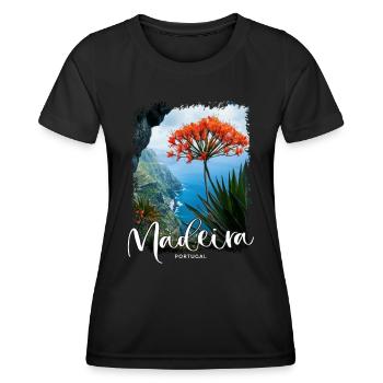 Île de Madère Portugal Vacances Visites Souvenirs - T-shirt sport Femme - noir - Devant - AI Model Female 172 light (172cm)