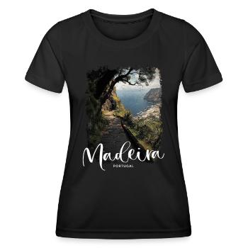 Île de Madère Portugal Vacances Visites Souvenirs - T-shirt sport Femme - noir - Devant - AI Model Female 172 light (172cm)