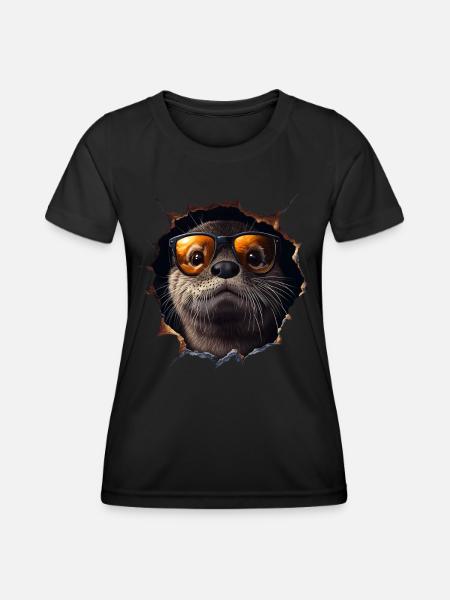 Lustiges Otter Otter Liebhaber Süße Otter Zoo - Frauen Funktions-T-Shirt - Schwarz