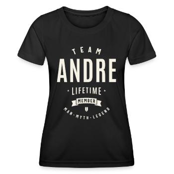 Team Andre Lifetime Member Funny Name Andre - Women's Functional T-Shirt - black - Front - AI Model Female 172 light (172cm)