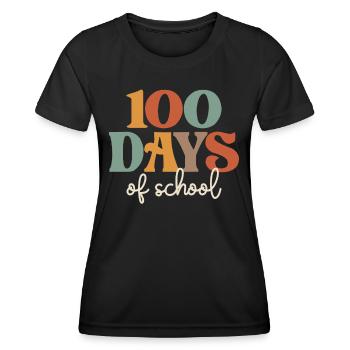 Groovy 100 jours d’école - Rétro pour les enfants Enseignant - T-shirt sport Femme - noir - Devant - AI Model Female 172 light (172cm)