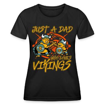 Juste un papa qui aime les Vikings - T-shirt sport Femme - noir - Devant - AI Model Female 172 light (172cm)