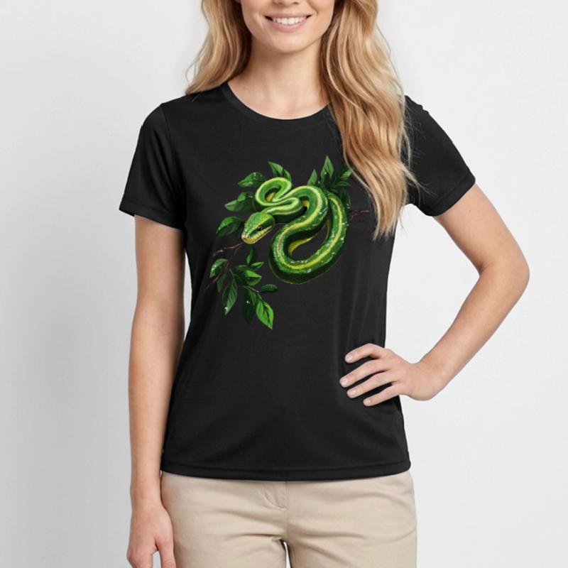 Green Tree Python Snakes Lover Terrarium Women's Functional T-Shirt