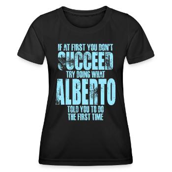 Nom Alberto - T-shirt sport Femme - noir - Devant - AI Model Female 172 light (172cm)