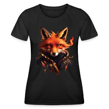Drôle Renard Renard Art Animal Nature Animaux Animaux Sauvages - T-shirt sport Femme - noir - Devant - AI Model Female 172 light (172cm)