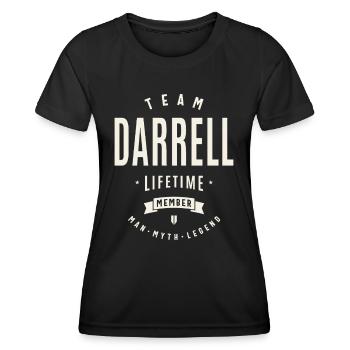 Membre à vie de l’équipe Darrell Funny Name Darrell - T-shirt sport Femme - noir - Devant - AI Model Female 172 light (172cm)