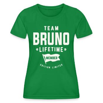 Team Bruno Lebenslanges Mitglied Lustiger Name Bruno - Frauen Funktions-T-Shirt - Kelly Green - Vorne - AI Model Female 172 dark (172cm)
