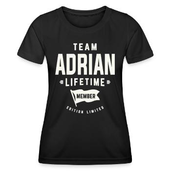 Membre à vie de l’équipe Adrian Funny Name Adrian - T-shirt sport Femme - noir - Devant - AI Model Female 172 light (172cm)