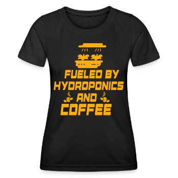 Fueled by Hydroponics and Coffee - Women's Functional T-Shirt - black - Front - AI Model Female 172 light (172cm)