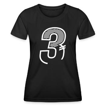 Nummer 3 Sporttrikot 3. Geburtstag - Frauen Funktions-T-Shirt - Schwarz - Vorne - AI Model Female 172 light (172cm)