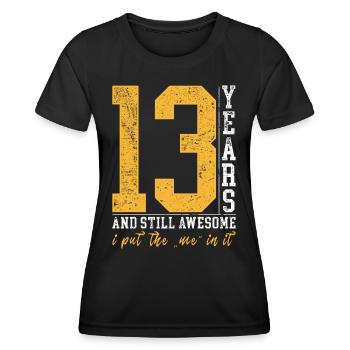 13 Years Birthday Gift Kids Boy Girl - Women's Functional T-Shirt - black - Front - AI Model Female 172 light (172cm)