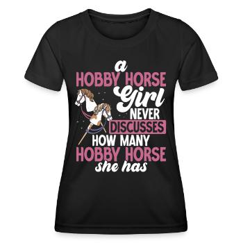 Hobby Horsing Hobby Horse Horse Horse Riding - Women's Functional T-Shirt - black - Front - AI Model Female 172 light (172cm)