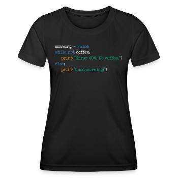 Informatique Café Code Programmeur Cadeau - T-shirt sport Femme - noir - Devant - AI Model Female 172 light (172cm)