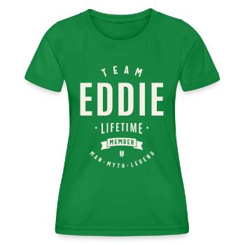 Équipe Eddie Membre à vie Drôle de prénom Eddie - T-shirt sport Femme - vert - Devant - AI Model Female 172 dark (172cm)