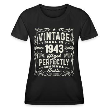 Millésime 1943 82e anniversaire Tournant 82 - T-shirt sport Femme - noir - Devant - AI Model Female 172 light (172cm)