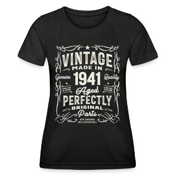 Vintage 1941 84th Birthday Turning 84 - Women's Functional T-Shirt - black - Front - AI Model Female 172 light (172cm)