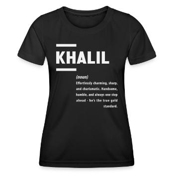 Khalil Definition Name Khalil - Women's Functional T-Shirt - black - Front - AI Model Female 172 light (172cm)