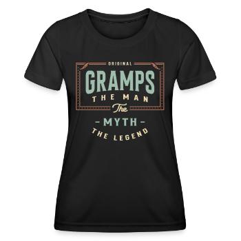 Gramps The Man The Myth The Legend Grandpa - Women's Functional T-Shirt - black - Front - AI Model Female 172 light (172cm)