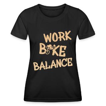 Work Bike Balance - Frauen Funktions-T-Shirt - Schwarz - Vorne - AI Model Female 172 light (172cm)