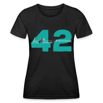Univers 42 La réponse à la vie Cooles - T-shirt sport Femme - noir - Devant - AI Model Female 172 light (172cm)