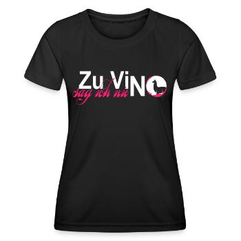 Zu Vino sag ich nie no Alpaka Weinfest - Frauen Funktions-T-Shirt - Schwarz - Vorne - AI Model Female 172 light (172cm)