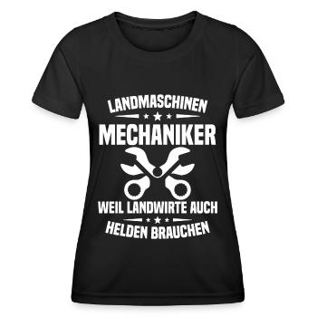 Mécanicien en machines agricoles Tracteur - T-shirt sport Femme - noir - Devant - AI Model Female 172 light (172cm)