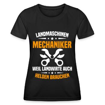 Mécanicien en machines agricoles Tracteur - T-shirt sport Femme - noir - Devant - AI Model Female 172 light (172cm)