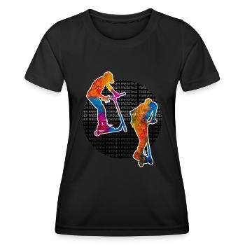Freestyle-Roller - Frauen Funktions-T-Shirt - Schwarz - Vorne - AI Model Female 172 light (172cm)
