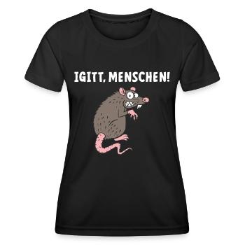 Igitt Menschen - Frauen Funktions-T-Shirt - Schwarz - Vorne - AI Model Female 172 light (172cm)