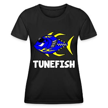 Tunefish - Frauen Funktions-T-Shirt - Schwarz - Vorne - AI Model Female 172 light (172cm)
