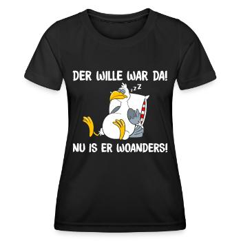 Der Wille war da - Frauen Funktions-T-Shirt - Schwarz - Vorne - AI Model Female 172 light (172cm)