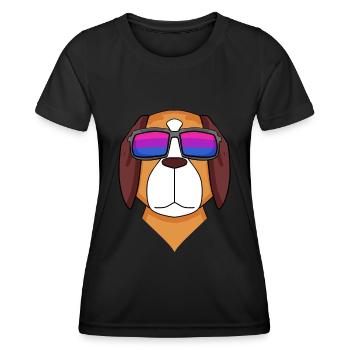 Cadeau de chien bisexuel Saint-Bernard - T-shirt sport Femme - noir - Devant - AI Model Female 172 light (172cm)