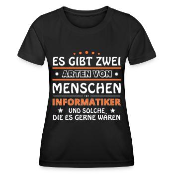 Informatiker Geschenk - zwei Arten von... Design - Frauen Funktions-T-Shirt - Schwarz - Vorne - AI Model Female 172 light (172cm)