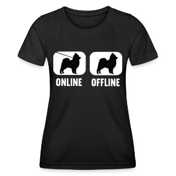 En ligne hors ligne Poméranie Spitz Spitz Amoureux - T-shirt sport Femme - noir - Devant - AI Model Female 172 light (172cm)