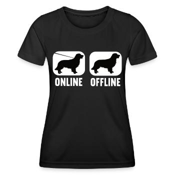 En ligne hors ligne Golden Retriever Chien Chiens Goldie - T-shirt sport Femme - noir - Devant - AI Model Female 172 light (172cm)