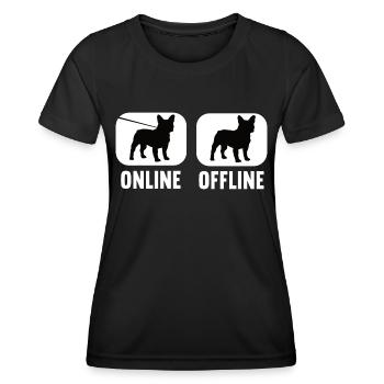 En ligne hors ligne bouledogues français bouledogues - T-shirt sport Femme - noir - Devant - AI Model Female 172 light (172cm)