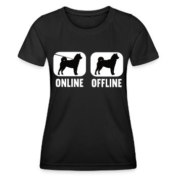 Online Offline Shiba Inu Shiba Owner Shiba - Women's Functional T-Shirt - black - Front - AI Model Female 172 light (172cm)