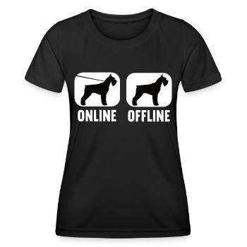 En ligne hors ligne Schnauzer Schnauzer géant Schnauzer Schnauzer - T-shirt sport Femme - noir - Devant - AI Model Female 172 light (172cm)