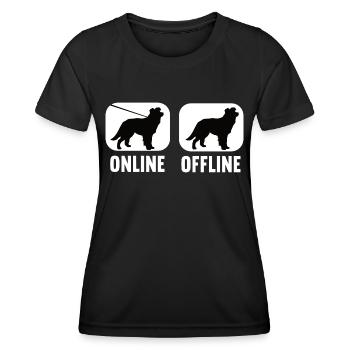 En ligne hors ligne Border Collie Border Collie Chien - T-shirt sport Femme - noir - Devant - AI Model Female 172 light (172cm)
