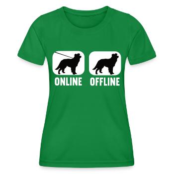 En ligne hors ligne Border Collie Border Collie Chien - T-shirt sport Femme - vert - Devant - AI Model Female 172 dark (172cm)