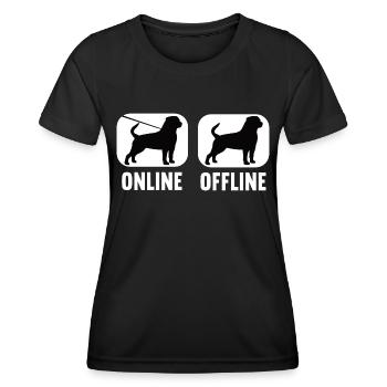 Online Offline Rottweiler Rottie Rottieowner - Women's Functional T-Shirt - black - Front - AI Model Female 172 light (172cm)