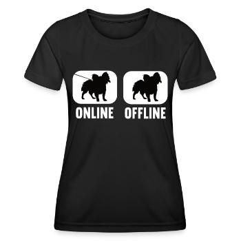 Online Offline Papillon Papillon Owner Dog - Women's Functional T-Shirt - black - Front - AI Model Female 172 light (172cm)