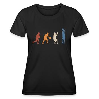 Vintage Basketball Player Basketball Player Streetball - Women's Functional T-Shirt - black - Front - AI Model Female 172 light (172cm)