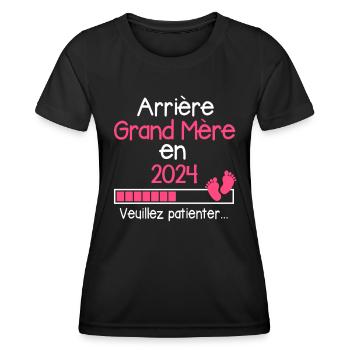 Arrière Grand-mère en 2024 Cadeau Futur Mamie - T-shirt sport Femme - noir - Devant - AI Model Female 172 light (172cm)