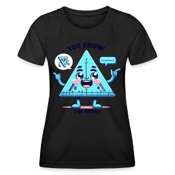 Triangle Ruler's Angle on Fun - Women's Functional T-Shirt - black - Front - AI Model Female 172 light (172cm)