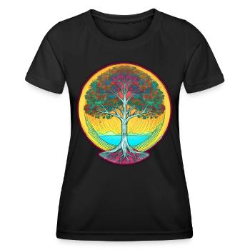 Germanic and Viking World Tree Yggdrasil - Women's Functional T-Shirt - black - Front - AI Model Female 172 light (172cm)