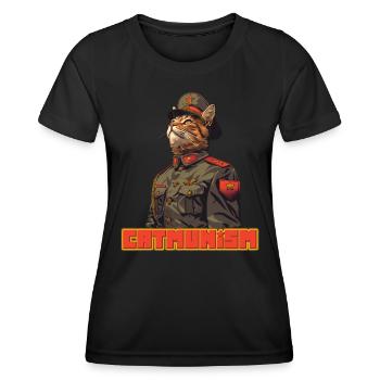 Catmunisme - T-shirt sport Femme - noir - Devant - AI Model Female 172 light (172cm)