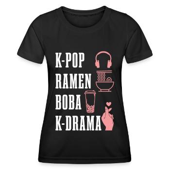 K-Pop Fan Geschenk Koreanische Popmusik - Frauen Funktions-T-Shirt - Schwarz - Vorne - AI Model Female 172 light (172cm)